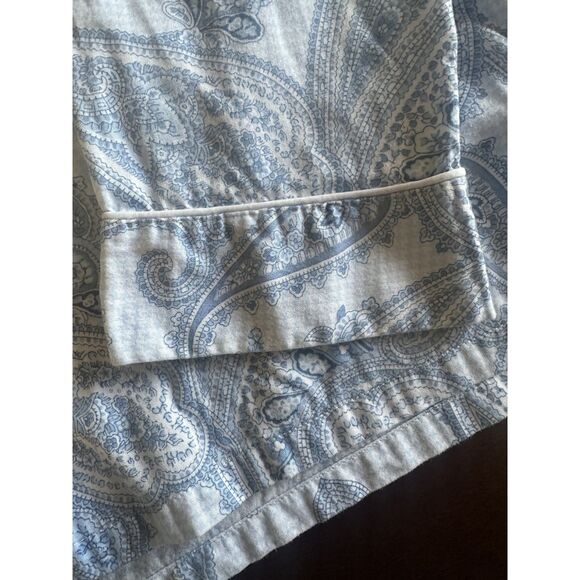 Lauren Ralph Lauren Pajama Set Blue Paisley Cotton Long Sl XL Comfortcore Lounge - Picture 5 of 12